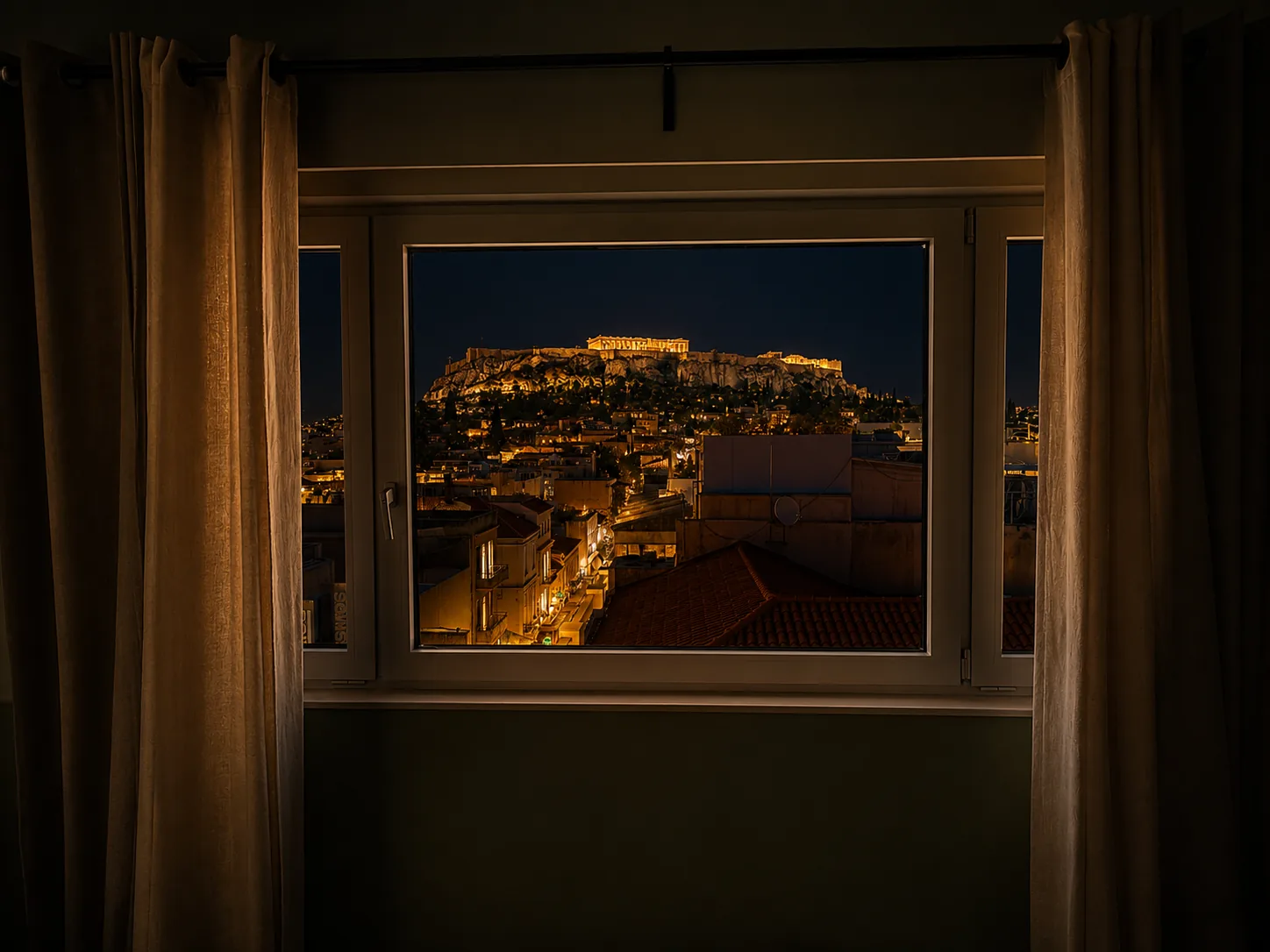 Acropolis view from the Executive Suite at Elite Ermou Suites, Athens